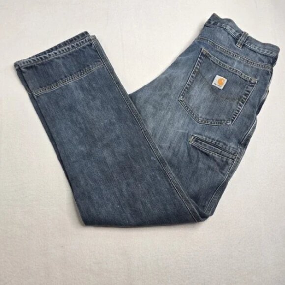 CARHARTT Men's Size 33x32 Utility Jeans Carpenters Relaxed Fit Flaws ReadCARHART - Picture 3 of 6